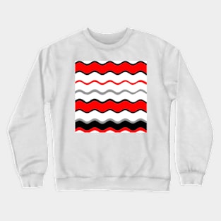 red black white silver grey wavy striped pattern Crewneck Sweatshirt